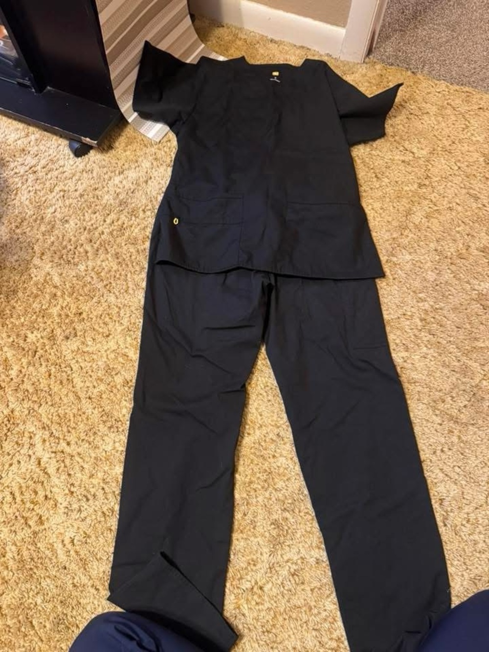 Source Unknown Black Straight-Leg Women's Scrub Set